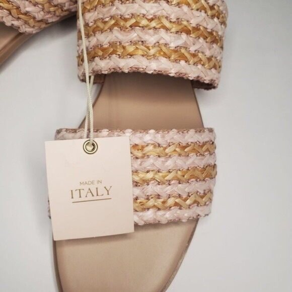 Avellini Made in Italy Braided Band Sandals Women Size 8 in Tan - Picture 8 of 11